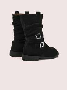 CUCCOO DOLLMOD Women's Retro Suede Buckle Ankle Boots, High-Quality Ankle Boots - Black - View 9