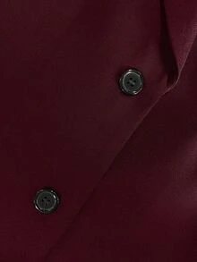 Franclia 女式黑色长袖修身性感西装外套，冬季 - 酒紅色 - 查看 5