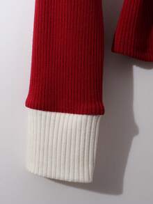 Franclia Women's Elegant Commuter Colorblock Patchwork Blouse - Red - View 5