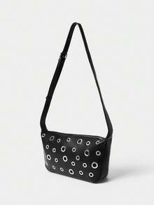 SHECARRY Women's Fashion Casual Metal Mesh Adjustable Shoulder Bag - Black - View 3