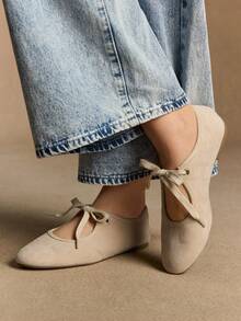 Rosivie Women's Lace-Up Design Casual Everyday Versatile Flat Loafers For Christmas