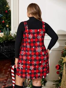 Enliva Plus Size Winter Dress, For Apple Rounded Body Shape - Red - View 3