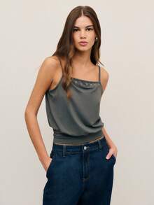 Nöista Strappy Top With Eyelet Detailing Along The Neckline - Dark Grey - View 4
