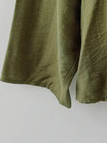 Rusticease Ensemble 2 pièces grande taille pour femmes, chemise verte et jupe à imprimé floral. Tenue décontractée pour les vacances en automne/hiver - Vert - Voir 6