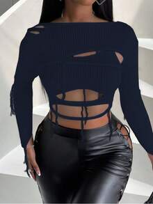 BamGleam كنزة صوفية نسائية مصنوعة من الأكريليك ذات أكمام طويلة وياقة واحدة، بتصميم وردي مفرغ مع شراريب، قصيرة وضيقة، بأسلوب كاجوال مناسب للسفر والعطلات والحفلات، مناسبة للارتداء في الربيع والخريف والصيف والشتاء