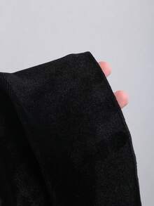 Sweetra 女装秋冬新款复古天鹅绒优雅纽扣美人鱼晚会礼服 - 黑色 - 查看 6