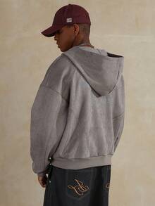 STYNVO 男士拼接字母刺绣连帽卫衣，宽松版型，美式街头风，长袖上衣