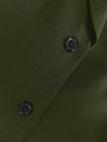 Franclia 女式黑色长袖修身性感西装外套，冬季 - 軍綠色 - 查看 5