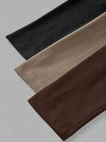 SHEIN EZwear 3 件套女士圆领休闲修身长袖 T 恤套装，适合秋冬季 - 彩色 - 查看 7