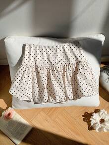 Comfortcana Plus Size Polka Dot Ruffle Shorts: Cute And Casual Summer Style - Apricot - View 2