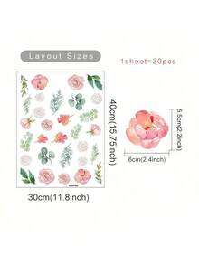 1 pezzo Grande adesivo da parete rimovibile con fiori ad acquerello, farfalle arcobaleno, decorazione da parete autoadesiva, arte da parete per soggiorno, camera da letto, motivo floreale estetico