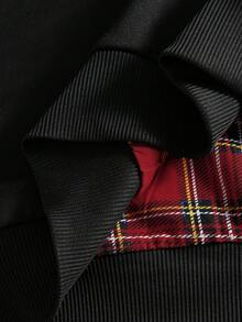 PAVTROS Manfinity Streetrush 男士街头风流行 INS 休闲格子连帽卫衣，秋冬季，街头服饰，保暖，圣诞节，男友礼物，双面拉链卫衣，长袖上衣 - 黑色 - 查看 15