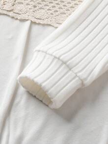 2pcs/Set Girls Red Heart Embroidery Cardigan & Dress, Fashionable European Style, Spring/Autumn - Red and White - View 6