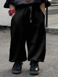 Dazy Kids Toddler Boys' Loose Casual Sports Pants, Autumn - Black - View 5