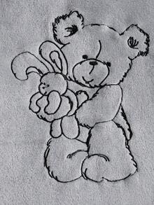 Winter  1set Teen Girl Casual Crew Neck Embroidered Long Sleeve Fleece Sweatshirt And Black White Plaid Fleece Pants Elegant Loungewear Pajama Set, Suitable For Winter Grey Pajama Set - Multicolor - View 6