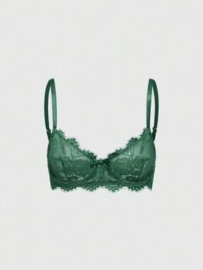 Goth Floral Lace Underwire Triangle Cup Bra