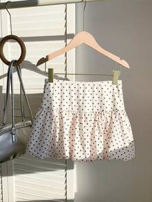Comfortcana Plus Size Polka Dot Ruffle Shorts: Cute And Casual Summer Style - Apricot - View 1