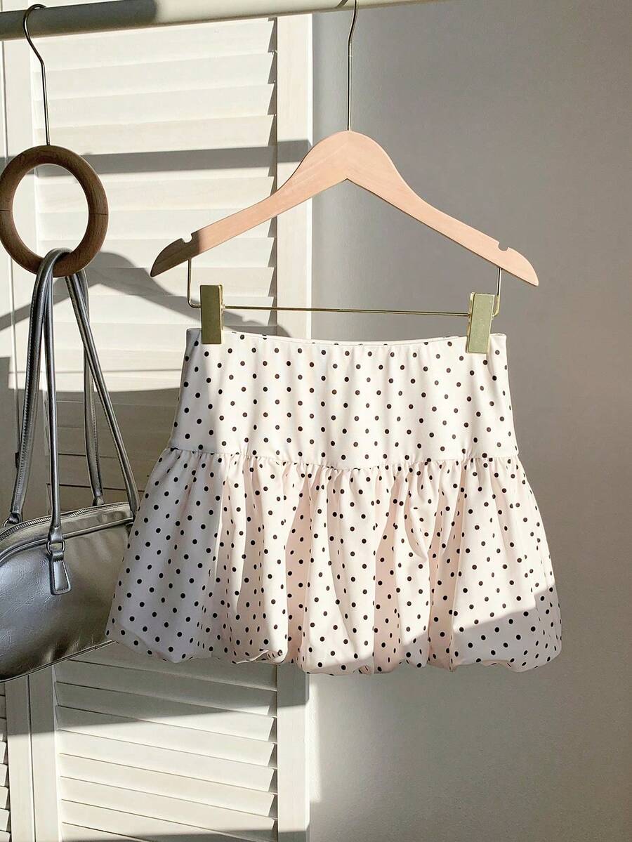 Comfortcana Plus Size Polka Dot Ruffle Shorts: Cute And Casual Summer Style - Apricot - View 1