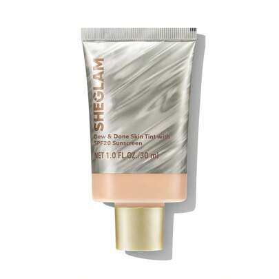 SHEGLAM Dew & Done Skin Tint With Spf20-Porcelain Brand Beauty Makeup Face Paint Cosmetic For Women Girls Perfect For Fall Winter Ideal For Y2K Fancy Fashion Suitable For Birthday Christmas Present Party Ready Best Color