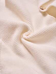 Zivah Off-White Elegant Round Neck Metal Buckle Decor Long Sleeve Sweater For Women,Autumn Office Commuting,European Simple Style Winter Casual Knitwear - White - View 8