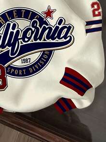 Teen Boy Casual Loose Comfortable English Letter Colorblock Streetwear Y2K Oversized Sweatshirt, Suitable For Autumn/Winter - Multicolor - View 5