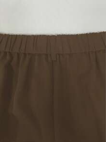 SHEIN LUNE Plus Size Pleated Detail Versatile Office Pants Fall Cloth For Women