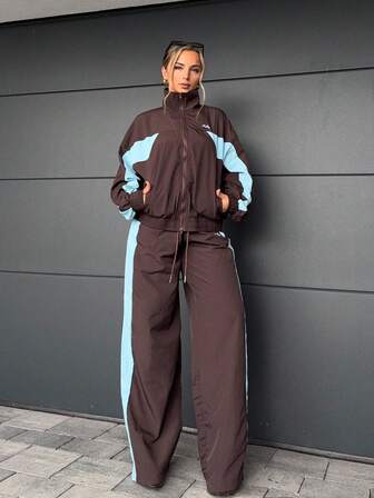 Jeta Ari Dragsko i midjan Nylon Kontrastpanel Vida ben Träningsbyxor Endast Vår Flygplats, Casual Bokhandeln Jul Höst Höst Vinter