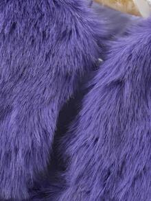 Elladie kids Girls Fashionable Faux Fur Vest Jacket, Elegant Casual Outerwear For Autumn/Winter - Purple - View 5