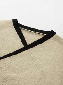 Franclia 新款秋冬法式个性高端简约设计女式开衫毛衣 - 杏色 - 查看 6