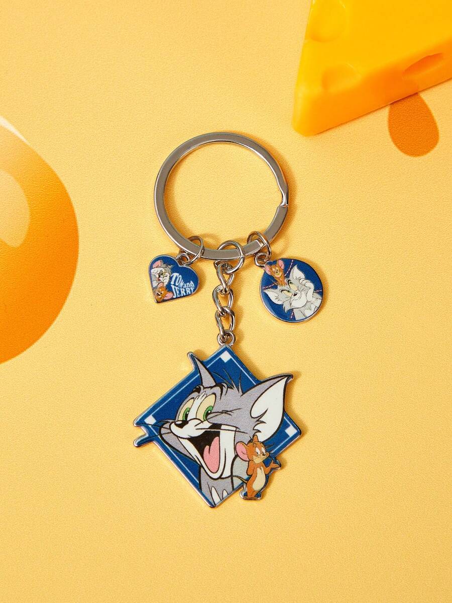 TOM & JERRY X SHEIN A Stylish Redhead Boy Keychain - Blue and White - View 1