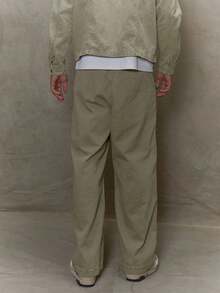 Musero Barrel Leg Pocket Detailing Elasticated Waistband Denim Jeans Fall SUMMER SPRING - Khaki - View 5