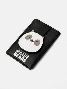 We Bare Bears X SHEIN 1 件黑色时尚便携式多层卡夹 - 黑色 - 查看 3