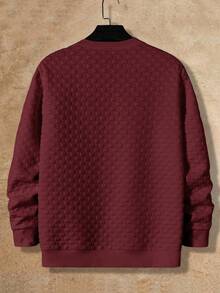 HIMLAND Men Letter Patched Detail Sweatshirt, For Fall, Long Sleeve Top