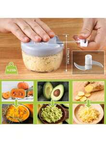 1pc Mini Garlic Grinder Onion Chopper, Manual Food Processing Vegetable Chopper, String Vegetable Chopper Onion Cutter For Ginger, Chili Peppers, Vegetables And Fruits