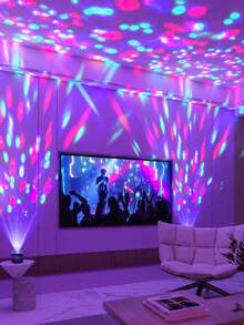 1 pieza Luz de ambiente de cielo estrellado, Luz de escenario LED (alimentada por USB) Luz de ambiente, Lámpara decorativa creativa para el hogar, Para uso en interiores en dormitorio, sala de estar, sala de juegos, luz nocturna para decoración de festivales y fiestas, Decoración para el hogar, KTV, bodas y celebraciones de festivales - Negro - Ver 9