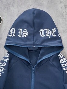 PAVTROS Tween Boy Minimalist Graphic Print Sweatshirt - Dusty Blue - View 3