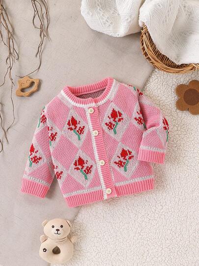 SHEIN Vintaside Kids Baby Girl Floral Pattern Long Sleeve Single-Breasted Casual Knit Cardigan, Autumn/Winter Baby Girl Cute Sweater Jacket Cardigan For Baby Girl New Born Cardigans Baby Sweaters Strawberry Sweater Baby Baby Clothes Fall Sweater Knit Baby Girl Clothes Baby Girl Winter Sweaters Baby Knitted Sweater Baby Knitwear Knit Baby Girl Clothes Baby Girl Cardigan Baby Girl Sweater Jacket Toddler Knitwear Baby Girl Sweater Jacket Baby Girl Cute Sweater Jacket Baby Knitwear New Born Cardigans Baby Sweater Cardigan Baby Knitwear Baby Knit Sweater Baby Winter Sweater Baby Sweater Cardigan Baby Knitwear Knit Baby Girl Clothes Baby Girl Cardigan Baby Girl Sweater Jacket Cute Baby Girl Sweater Baby Girl Clothes Spring Fall Clothes Spring Fall Baby Girl Baby Knitwear Baby Girl Cute Sweater Toddler Cardigan Girl Baby Girl Cute Sweater Jacket Warm Clothes Baby Girl