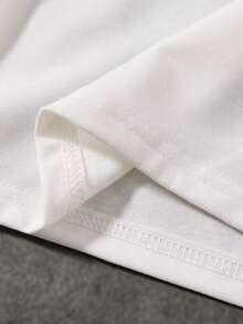 BATMAN X SHEIN Young Boy Cartoon & Letter Graphic Crew Neck Loose Knit Long Sleeve T-Shirt