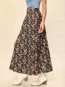 Coeurva Váy in hoa Bohemian màu đen, phong cách cổ điển, phù hợp cho kỳ nghỉ, lễ hội âm nhạc, kỳ nghỉ bãi biển, quà tặng cho mẹ, mùa hè - màu đen - Xem 2
