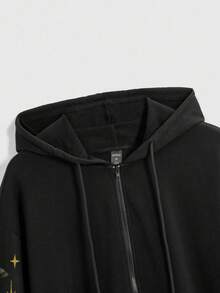 Áo khoác nỉ có khóa kéo, túi, in hình nấm, họa tiết bướm đêm và bướm đêm theo phong cách Gothic dành cho nữ. - màu đen - Xem 4