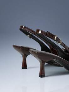 CUCCOO GRLICON Giày cao gót phong cách Punk Y2K dành cho nữ, phù hợp cho xe máy, cô gái cá tính, Halloween, Giáng sinh, trang phục dự tiệc - Cà phê nâu - Xem 3