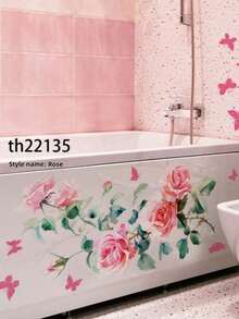 1PC PVC Self Adhesive Removable Vinyl Wall Sticker Flower Leaf Butterfly Pattern Purple Floral Spring Garden Design Home Decor Wall Decal For Living Room Bathroom Cabinet Sofa Backdrop Spring Decoration Easter Decor Home Makeover Wall Art Gift