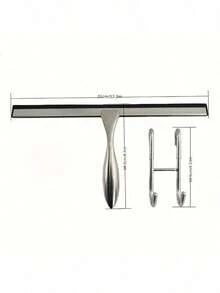 1pc Stainless Steel Shower Squeegee With Silicone Blade & Ergonomic Handle - Rust-Resistant Bathroom, Kitchen, Car Glass Cleaner - Includes Hooks Holder For Shower Doors, Windows, Mirrors, Bathroom Cleaning Tool | Modern Sleek Design | Stainless Steel Squeegee - Multicolor - View 17