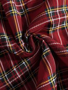 PAVTROS Manfinity Streetrush 男士街头风流行 INS 休闲格子连帽卫衣，秋冬季，街头服饰，保暖，圣诞节，男友礼物，双面拉链卫衣，长袖上衣 - 黑色 - 查看 13