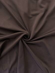 Firerie Plus Size Women Elegant Plunging Neck Long Sleeve Mesh Sheer Fitted Sexy Blouse/Plus Size Mesh T-Shirt, Suitable For Valentine's Day, Concert, Performance, Date, Formal Dinner, Prom, Wedding Season, Sexy, Elegant, Commute, Back To School, Vacation, Beach, Romantic, Office Diva, Mermaid Style, Birthday Party Brown Spring - Coffee Brown - View 9