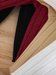 4 件套 Babygirl 休闲可爱针织弹力纯色上衣，适合秋冬季作为内衣 - 彩色 - 查看 3