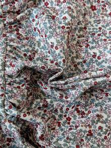 SHEIN Baby Girl 6Months-3year 2pcs/Set Fall Outfits For Girl Casual Daily Style Loose Suit, Flower-Printing Long Sleeves Button Topt&Flower-Printing Long Simple Basic Pants - Multicolor - View 3