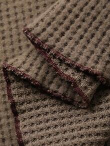 DAZY 男婴休闲百搭撞色缝线卫衣，秋冬 - 咖啡棕 - 查看 7