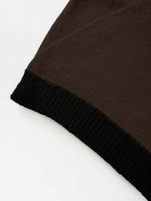 Franclia Nuevo suéter tipo cárdigan de mujer de diseño minimalista de alta gama personalizado francés para otoño/invierno - Café integral - Ver 4