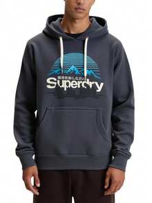 Superdry Men's Hoodie Navy Blue - Grey - View 1